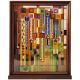 Saguaro Forms Stained Glass with Wood Frame